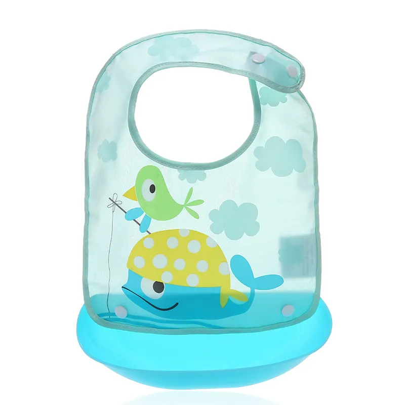 Mother Kids Baby Clothing Accessories Bibs Burp Cloths EVA Waterproof Unisex Infants Cartoon Feeding Cloth Saliva Towel Apron