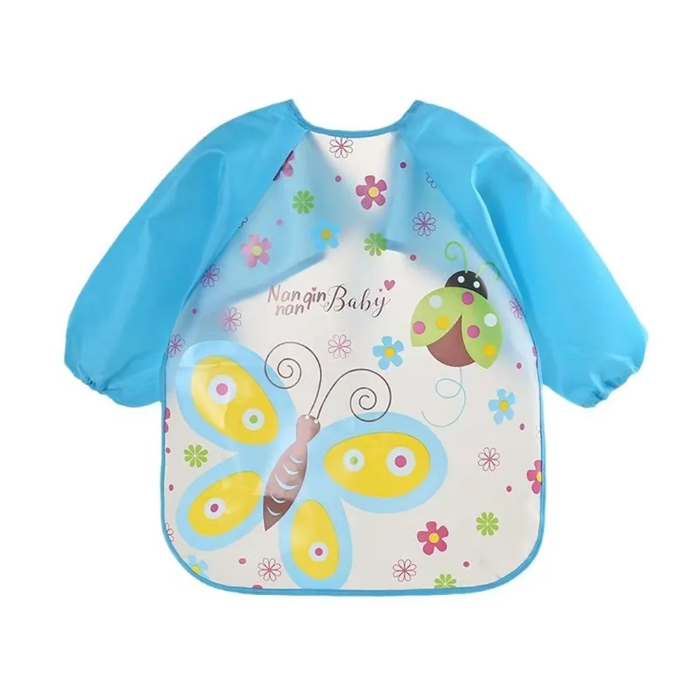 0-3 Years Baby EVA Waterproof Anti-dirty Bib Long Sleeve Strap Coat Dirt Proof Soft Feeding Bib Cute Cartoon Pattern Burp Cloths