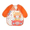 0-3 Years Baby EVA Waterproof Anti-dirty Bib Long Sleeve Strap Coat Dirt Proof Soft Feeding Bib Cute Cartoon Pattern Burp Cloths