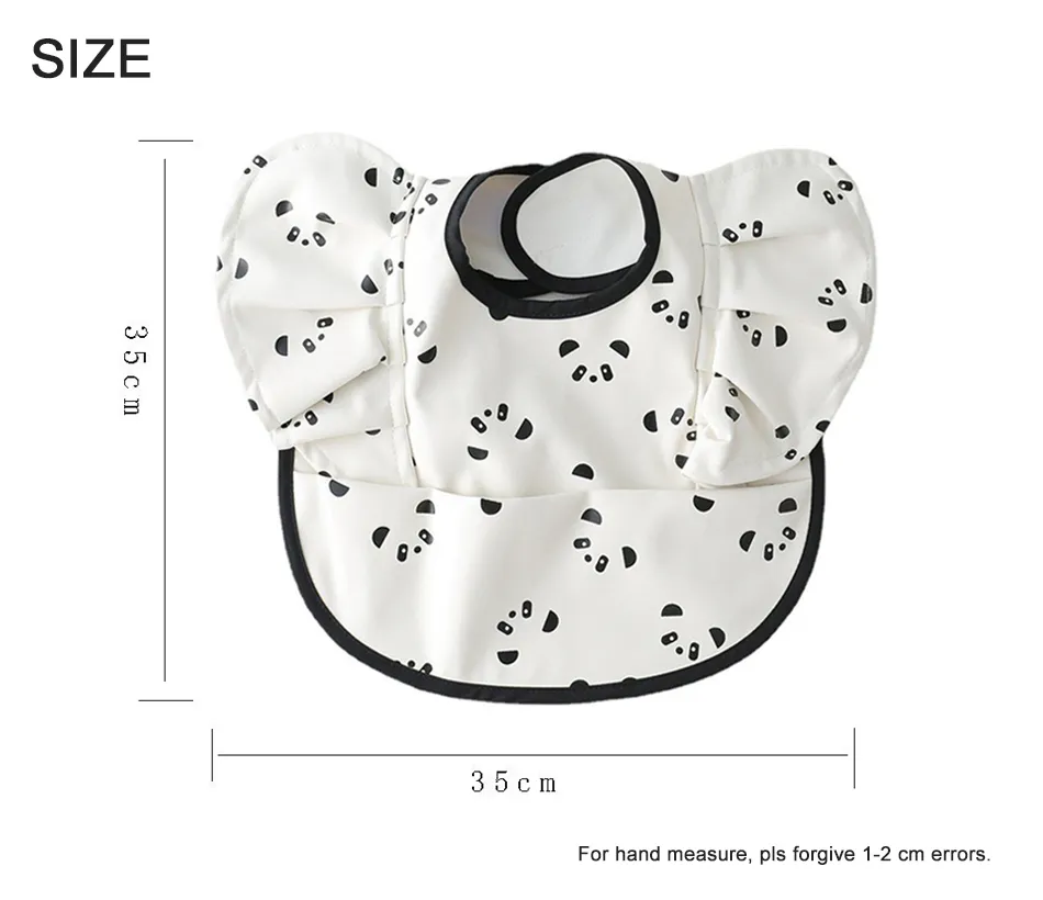 Baby Bibs INS Nordic Style Angel Feed Pocket Burp Girl Boy Infant Meals Bib Waterproof Easy Clean Cute Elephant Bibs Soft PU