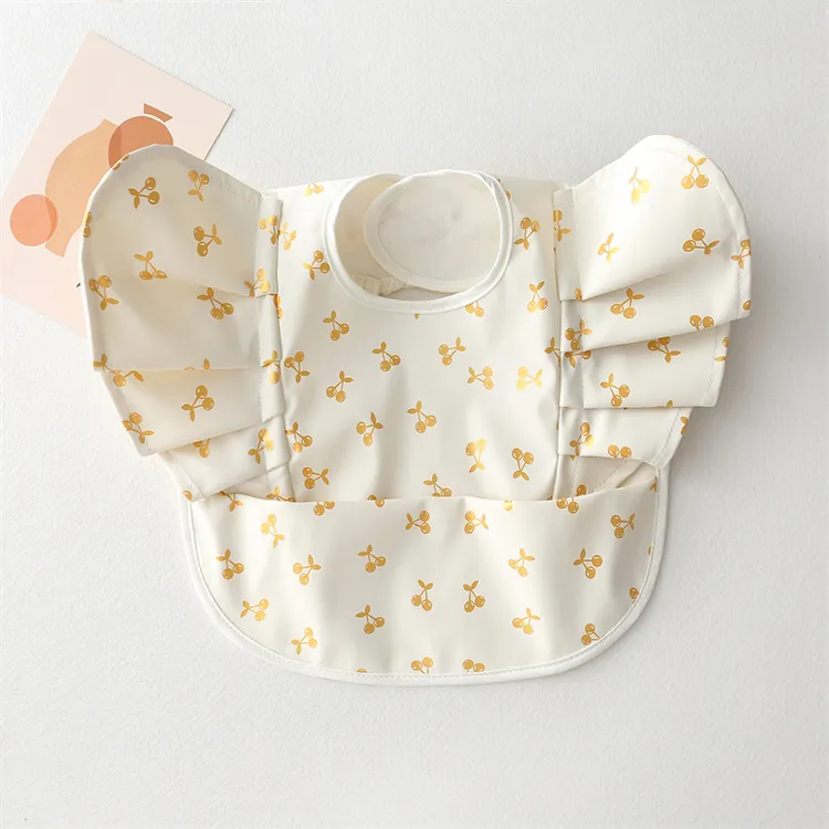 Baby Bibs INS Nordic Style Angel Feed Pocket Burp Girl Boy Infant Meals Bib Waterproof Easy Clean Cute Elephant Bibs Soft PU