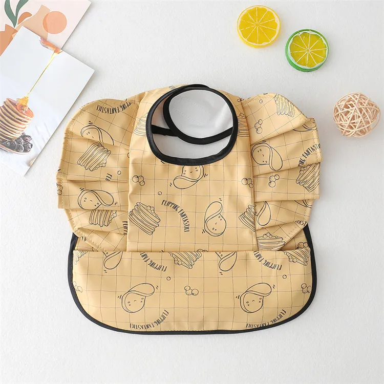 Baby Bibs INS Nordic Style Angel Feed Pocket Burp Girl Boy Infant Meals Bib Waterproof Easy Clean Cute Elephant Bibs Soft PU