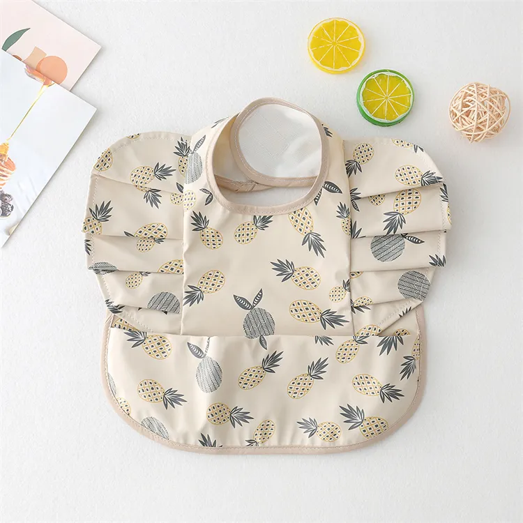Baby Bibs INS Nordic Style Angel Feed Pocket Burp Girl Boy Infant Meals Bib Waterproof Easy Clean Cute Elephant Bibs Soft PU