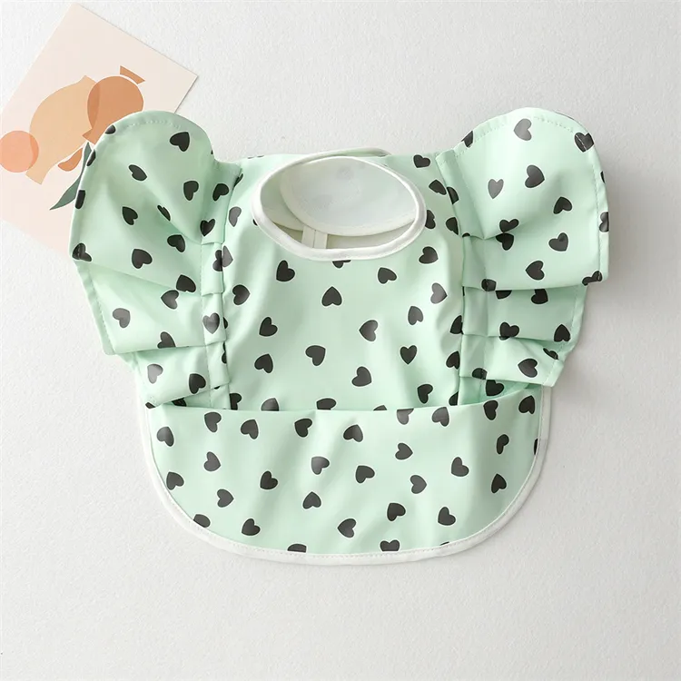 Baby Bibs INS Nordic Style Angel Feed Pocket Burp Girl Boy Infant Meals Bib Waterproof Easy Clean Cute Elephant Bibs Soft PU