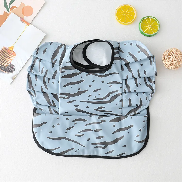 Baby Bibs INS Nordic Style Angel Feed Pocket Burp Girl Boy Infant Meals Bib Waterproof Easy Clean Cute Elephant Bibs Soft PU