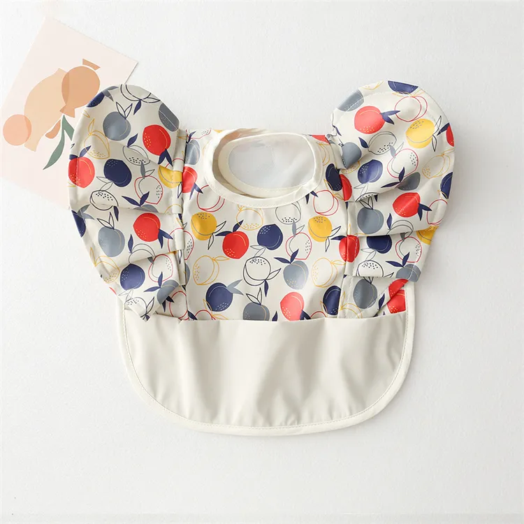 Baby Bibs INS Nordic Style Angel Feed Pocket Burp Girl Boy Infant Meals Bib Waterproof Easy Clean Cute Elephant Bibs Soft PU