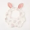 0-18 Months Baby Feeding Cute Rabbit Ear Baby Bib Baby Burp Cloths for Girls Boys Teething Bebe Bib Newborn Bibs Fits Babies