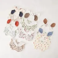0-18 Months Baby Feeding Cute Rabbit Ear Baby Bib Baby Burp Cloths for Girls Boys Teething Bebe Bib Newborn Bibs Fits Babies