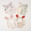 0-18 Months Baby Feeding Cute Rabbit Ear Baby Bib Baby Burp Cloths for Girls Boys Teething Bebe Bib Newborn Bibs Fits Babies