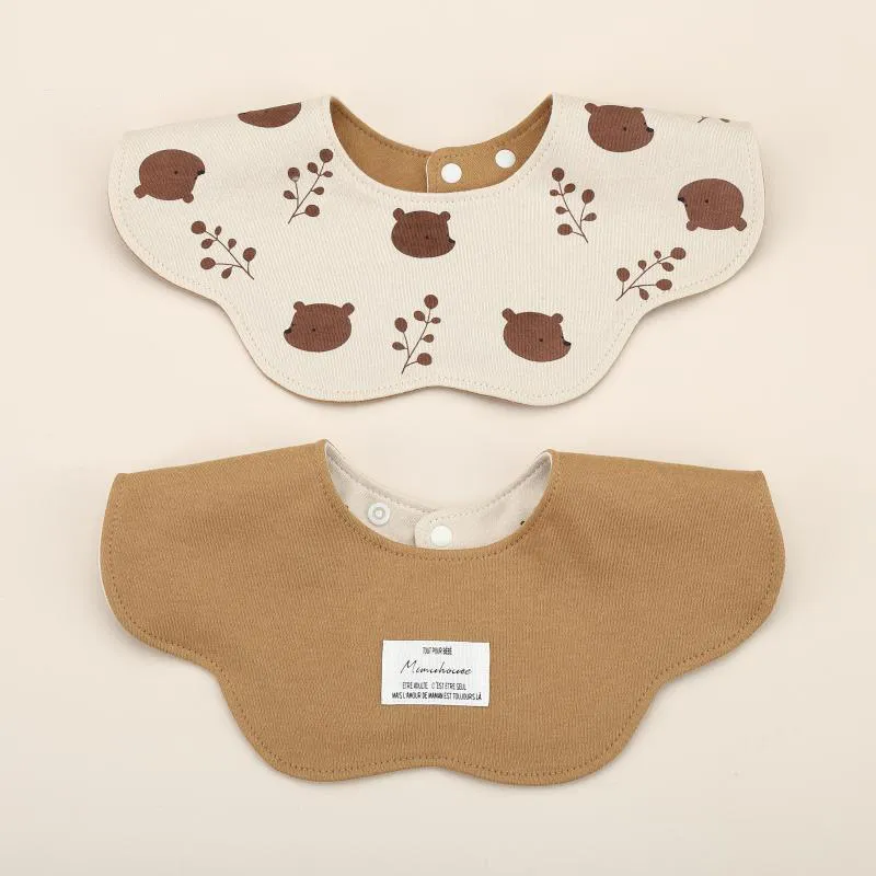 Wholesale Pure Cotton Printed Six-layer 360 Rotatable Baby Feeding Bibs Toddler Saliva Towel Infant two-sided Baby Bibs