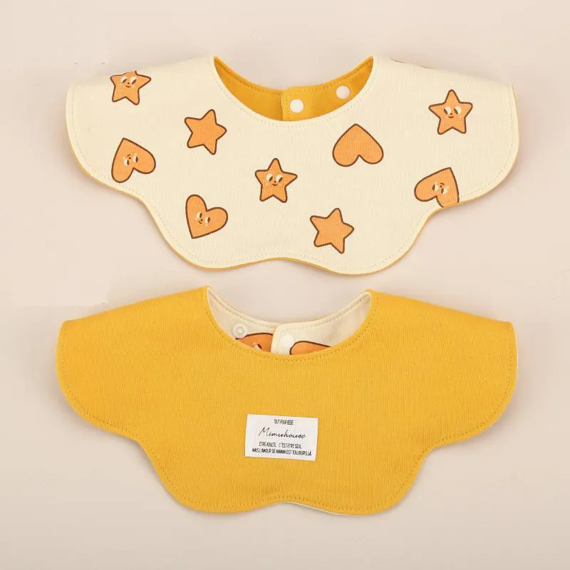 Wholesale Pure Cotton Printed Six-layer 360 Rotatable Baby Feeding Bibs Toddler Saliva Towel Infant two-sided Baby Bibs
