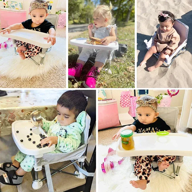 Baby Seat Dining Chair Portable Travel Folding Foldable Feeding Chair for Kids Outdoor Beach Seat Bebe Booster Seats Baby Chair