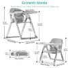 Baby Folding Booster Seat High Chair For Dining, Baby Toddler Portable Feeding Seat for Children 6 Months to 3 Years Approx