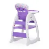 Convertible High Chair for Babies, Booster Seat with Safety Belt Feeding Tray, Toddler Chair and Table Set, Purple and White