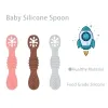 2PCS Cute Baby Learning Spoons Utensils Set Food Grade Silicone Sticky Spoon Children Cutlery Training Spoon Feeding Tableware