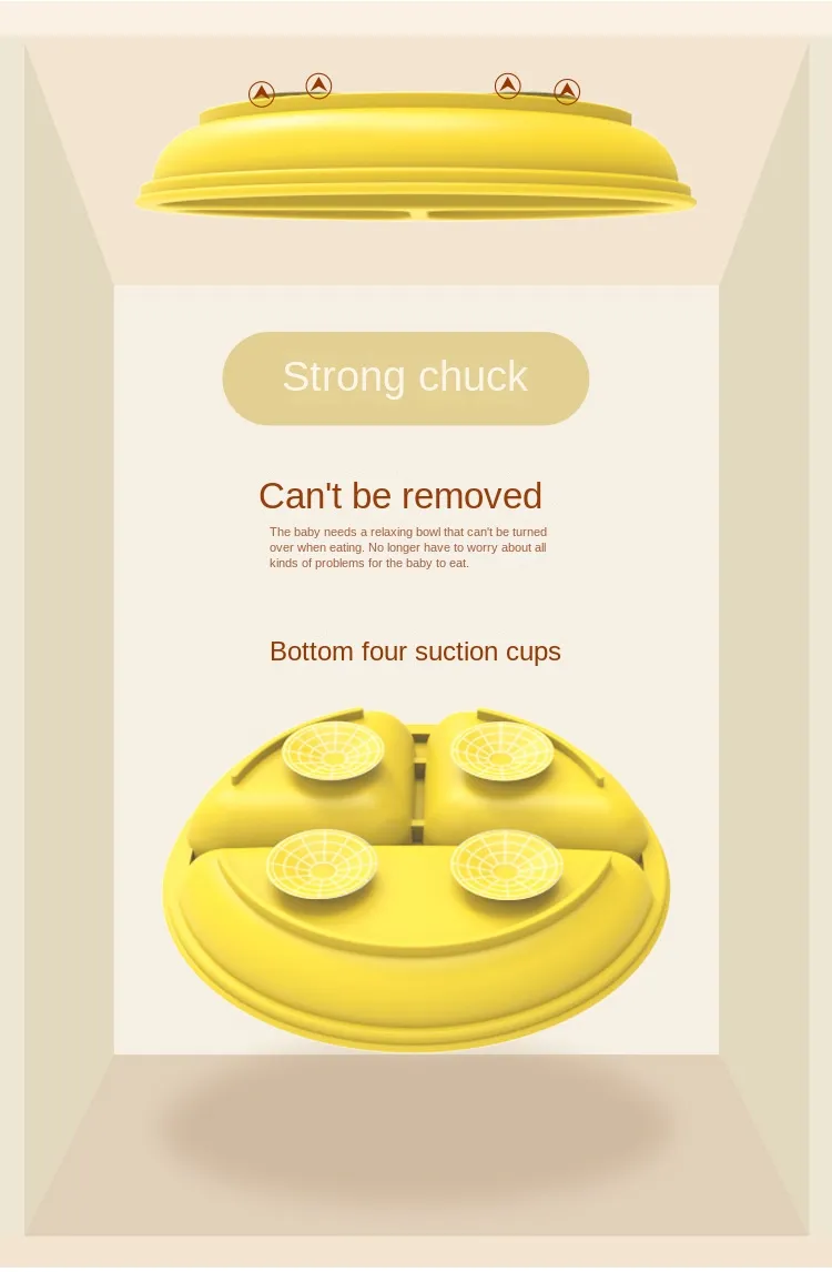 3Pcs Baby Safe Silicone Suction Dining Plate Learning Spoons Set Feeding Toddler Training Tableware Retro Kids Smile Face Plate