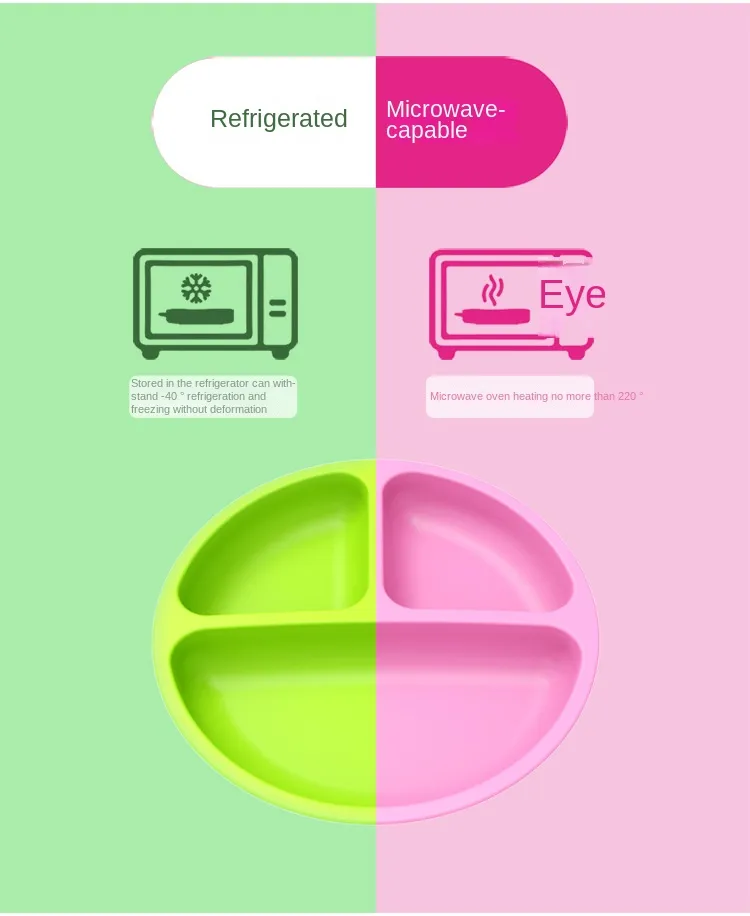 3Pcs Baby Safe Silicone Suction Dining Plate Learning Spoons Set Feeding Toddler Training Tableware Retro Kids Smile Face Plate