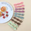 2PCS Cute Baby Learning Spoons Utensils Set Food Grade Silicone Sticky Spoon Children Cutlery Training Spoon Feeding Tableware