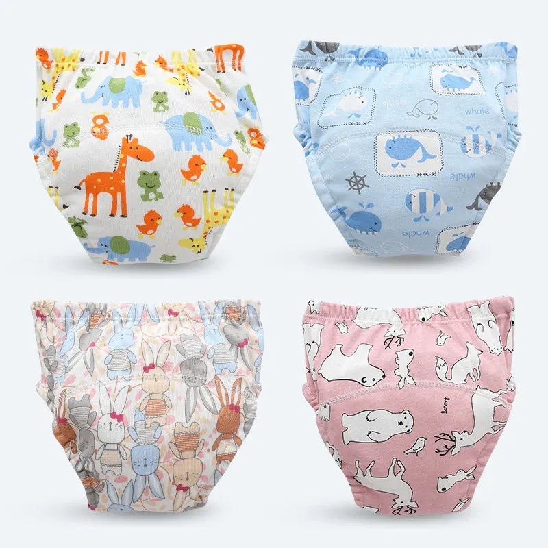 Reusable Baby Waterproof Diapers Pee Shorts Underwears Soft Cotton Toddler Potty Training Pants for Boys Girls Baby Nappies