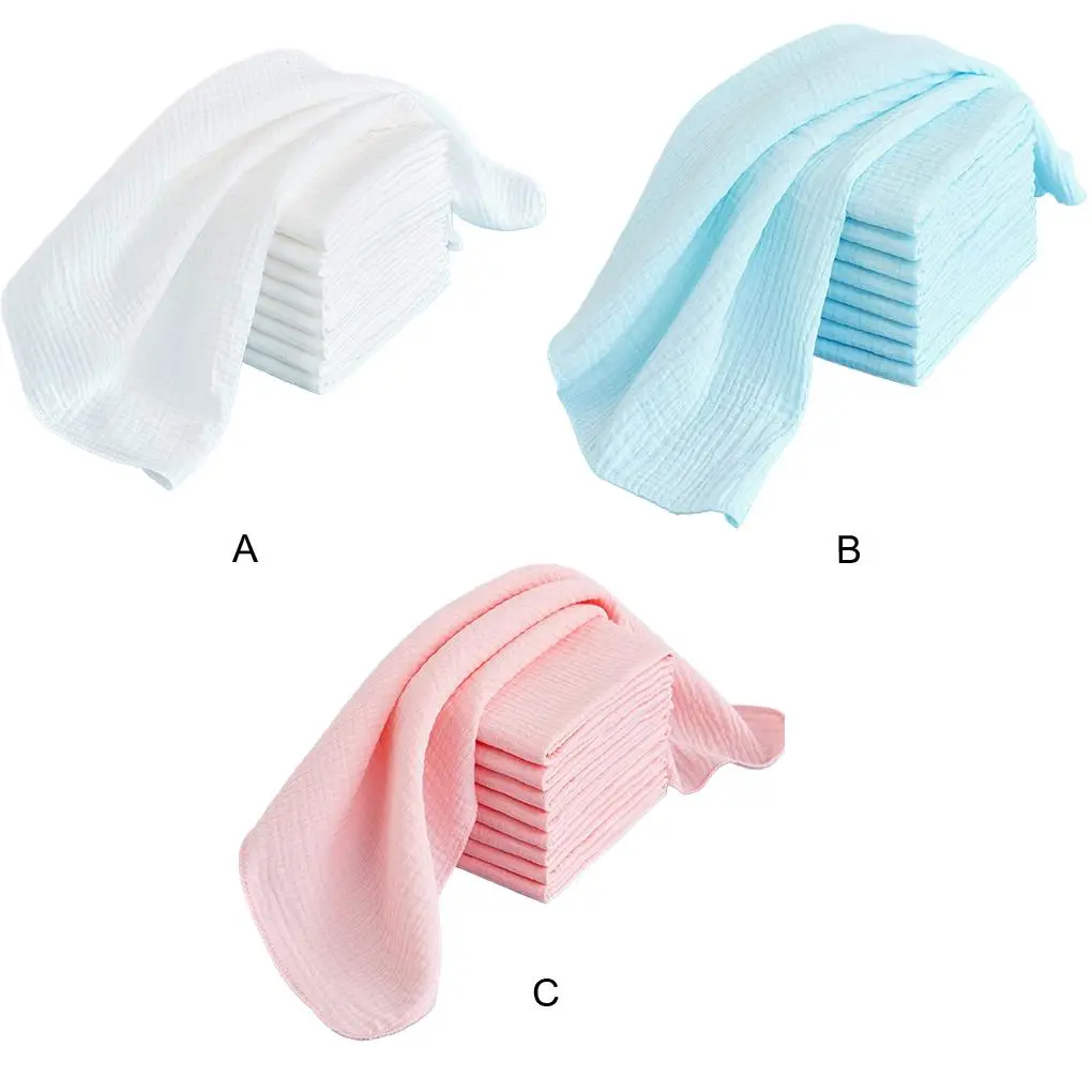 10PCS 100% Cotton Baby Gauze Diapers For Newborn Baby Nappy Changing 43x45cm Washable Reusable Double Layer Soft Baby Towels