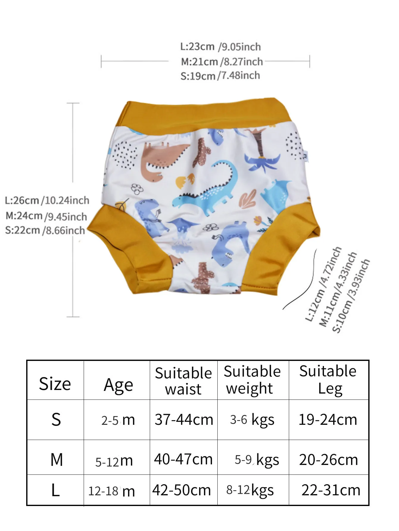 New Arrival Eezkoala Leakproof Swimming Diaper Newborn Baby High Waist Swim Nappies Washable Sunproof Baby Swimwear Cloth Nappys