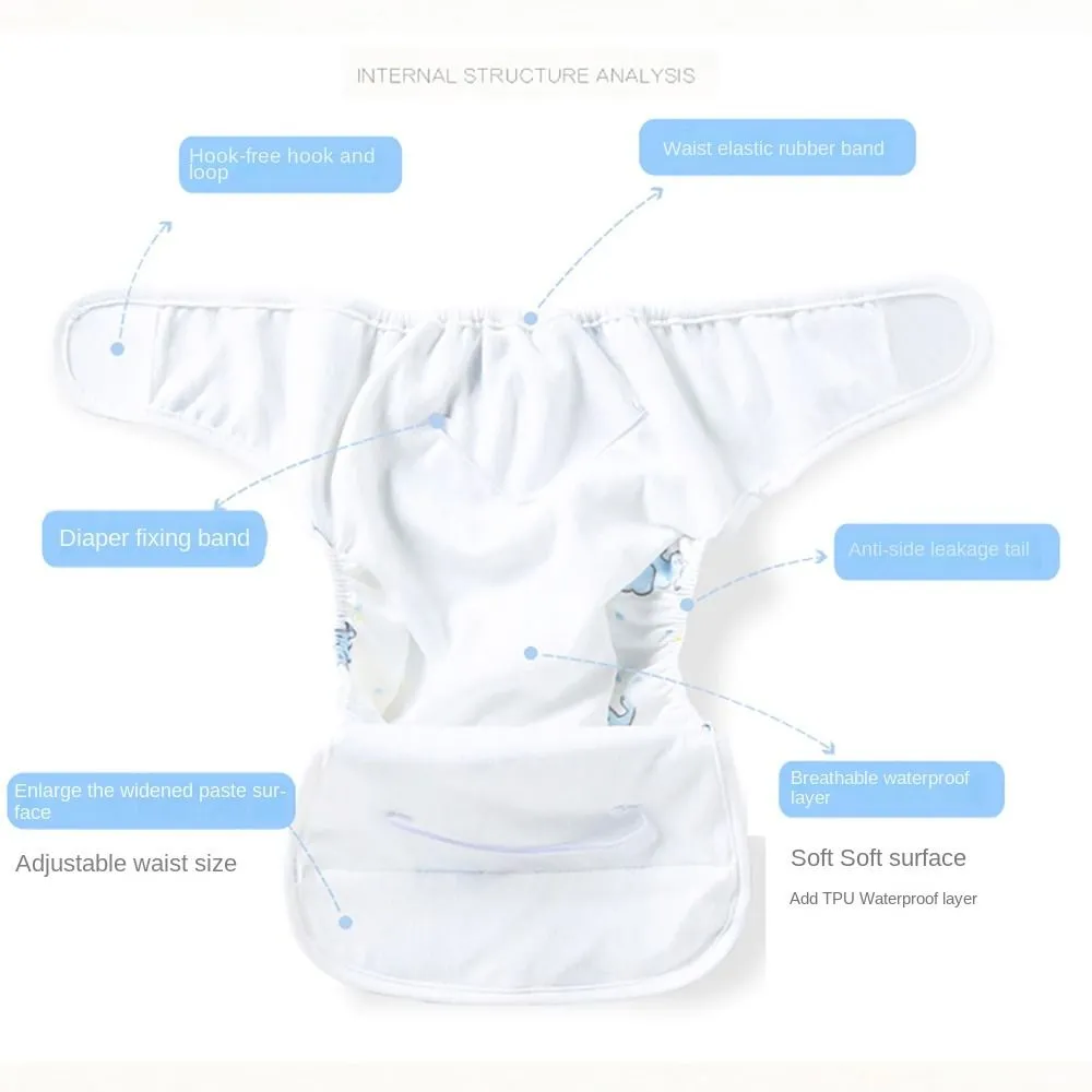0-12Months Adjustable Reusable Diaper Pants Baby Washable Diaper Convenient 3-15kg Leakproof Cloth Diapers Newborn