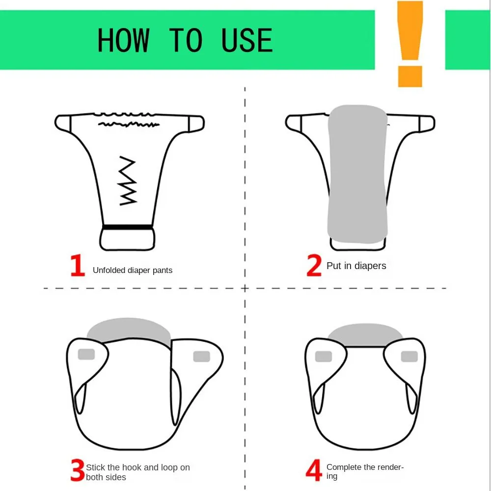 0-12Months Adjustable Reusable Diaper Pants Baby Washable Diaper Convenient 3-15kg Leakproof Cloth Diapers Newborn