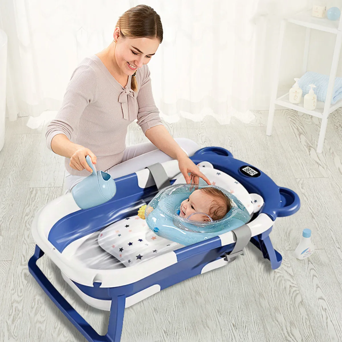 Can Feel The Temperature Anti-mold Anti-bacteria Bath Basin，Baby Bath Tub Large, Foldable Baby Bath For Home Use, Bath net