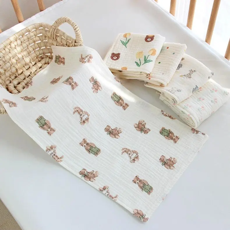 Cotton Muslin Baby Face Towel Long Burp Cloth for Newborn Kindergarten Hand Towels Infant Drooling Bibs Washcloth Baby Items