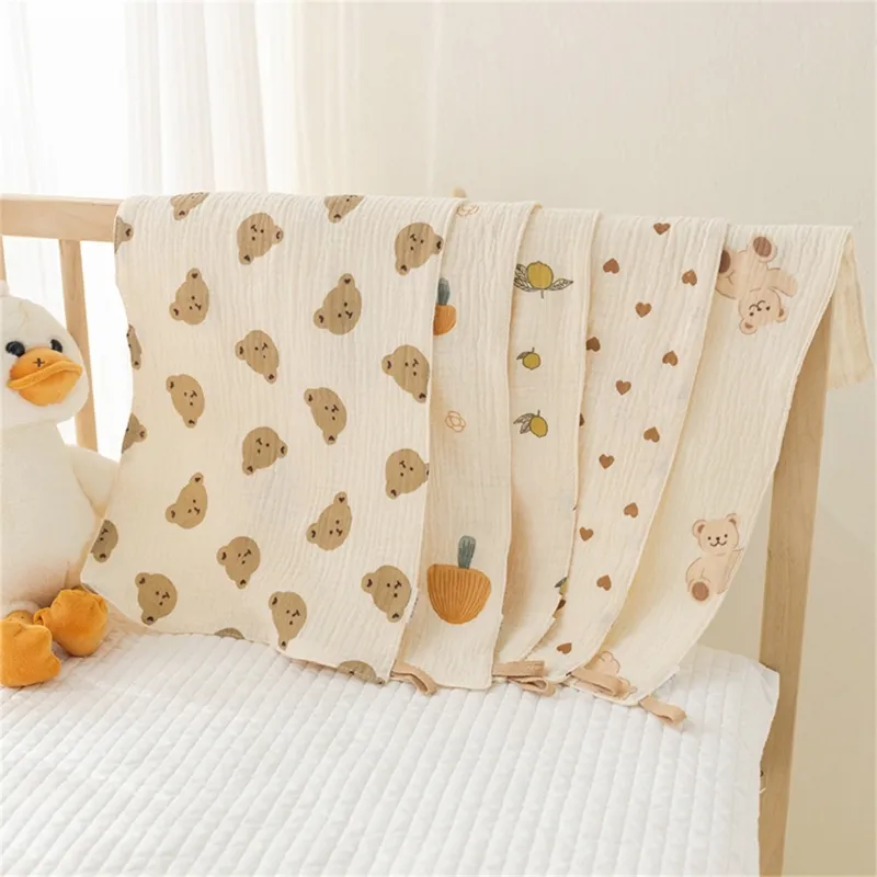 Cotton Muslin Baby Face Towel Long Burp Cloth for Newborn Kindergarten Hand Towels Infant Drooling Bibs Washcloth Baby Items