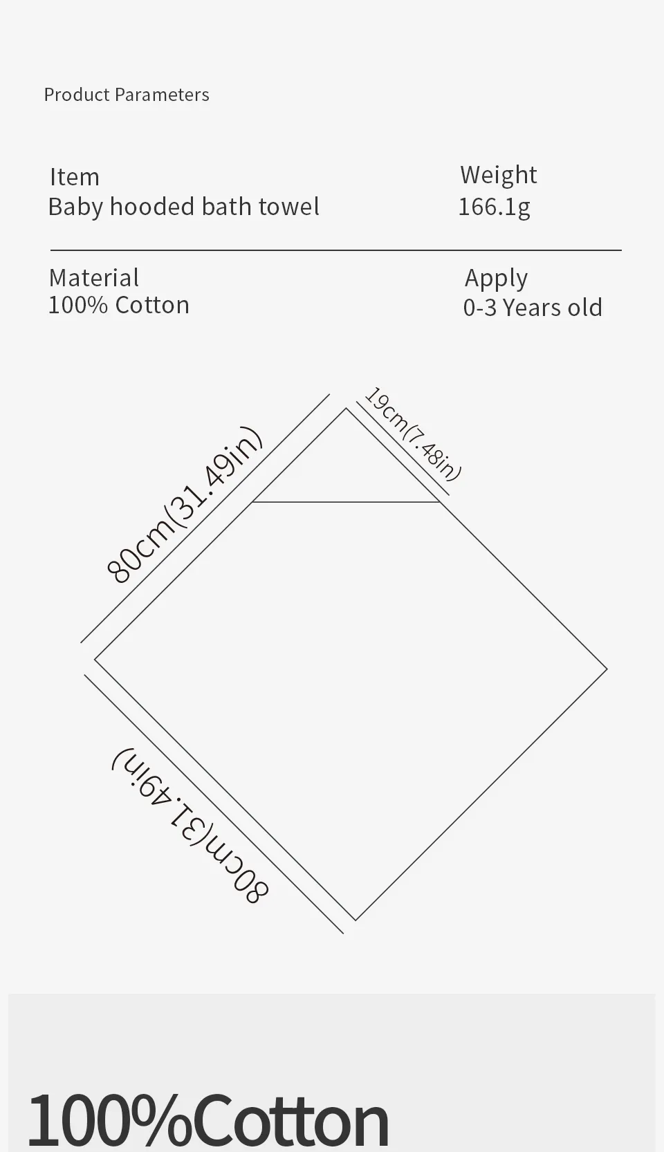 Elinfant 1PC Hooded Baby Towel Gentle Bath Towel With Hood,Bath Towels For Travel Pool Yoga Beach Accessories Essential Gift