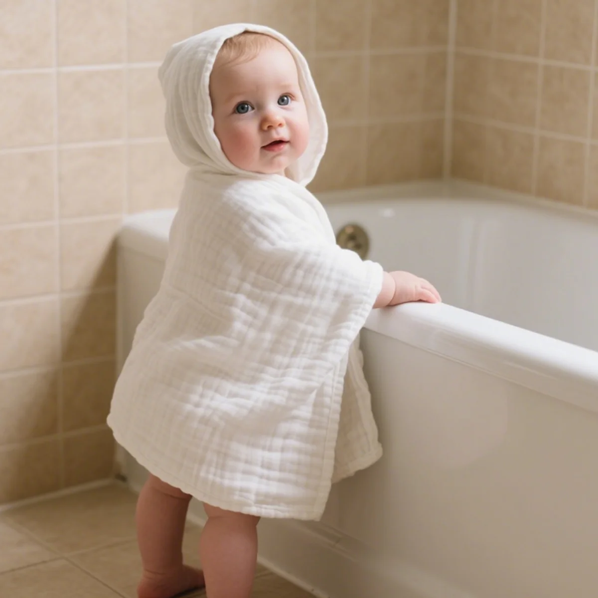 Elinfant 1PC Hooded Baby Towel Gentle Bath Towel With Hood,Bath Towels For Travel Pool Yoga Beach Accessories Essential Gift