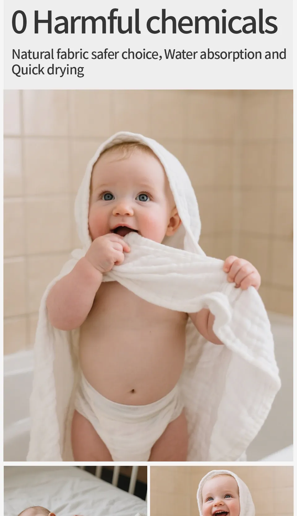 Elinfant 1PC Hooded Baby Towel Gentle Bath Towel With Hood,Bath Towels For Travel Pool Yoga Beach Accessories Essential Gift