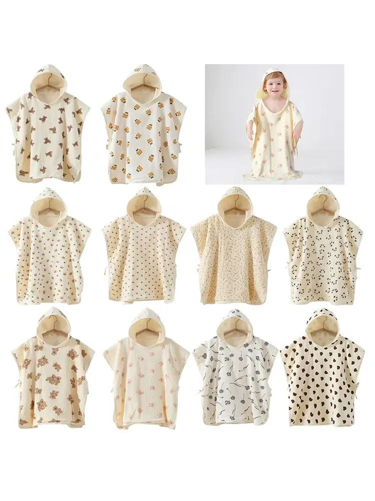 Baby Hooded Bath Towel for Infant Boy Girl Breathable Swaddle Wraps Warm Shower Towel Comfortable Quick-Drying Bathrobe