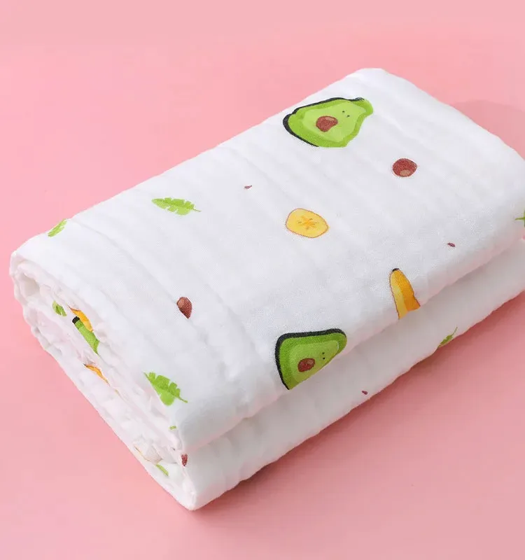 Baby Bath Towel Boy Girl Cotton Blanket For Newborn Bathrobe 4-Layer Gauze Washcloth Infant Swaddle