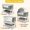 Baby Bassinet, Bedside Bassinet for Baby, 3 in 1 Bassinet Bedside Sleeper with Wheels