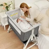 Baby Bassinet, Bedside Bassinet for Baby, 3 in 1 Bassinet Bedside Sleeper with Wheels