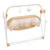 Electric Baby Crib Cradle, 0-18 MonthsInfant Bed Auto Swing with Remote Control/Music 25KG Capacity Foldable Baby Bassinet Khaki
