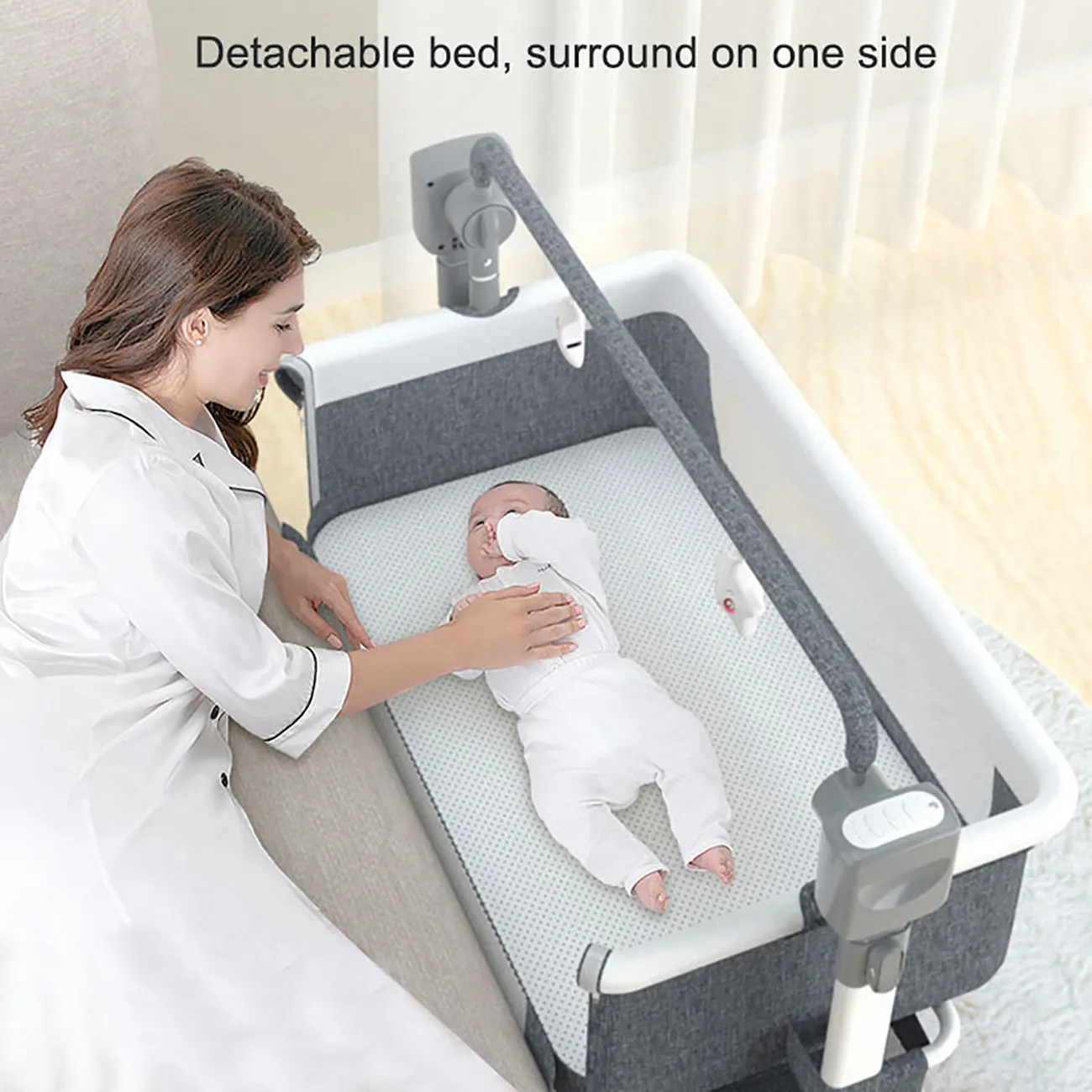 Baby bed Electric Baby Crib Cradle for baby cot newborn bassinet Movable Rocking Bed Portable Crib with Mosquito Net