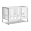 MAMAZING 11-In-1 Convertible Mini Cradle to Full Size Crib Removable Wheels 4 Adjustable Heights (WHITE)