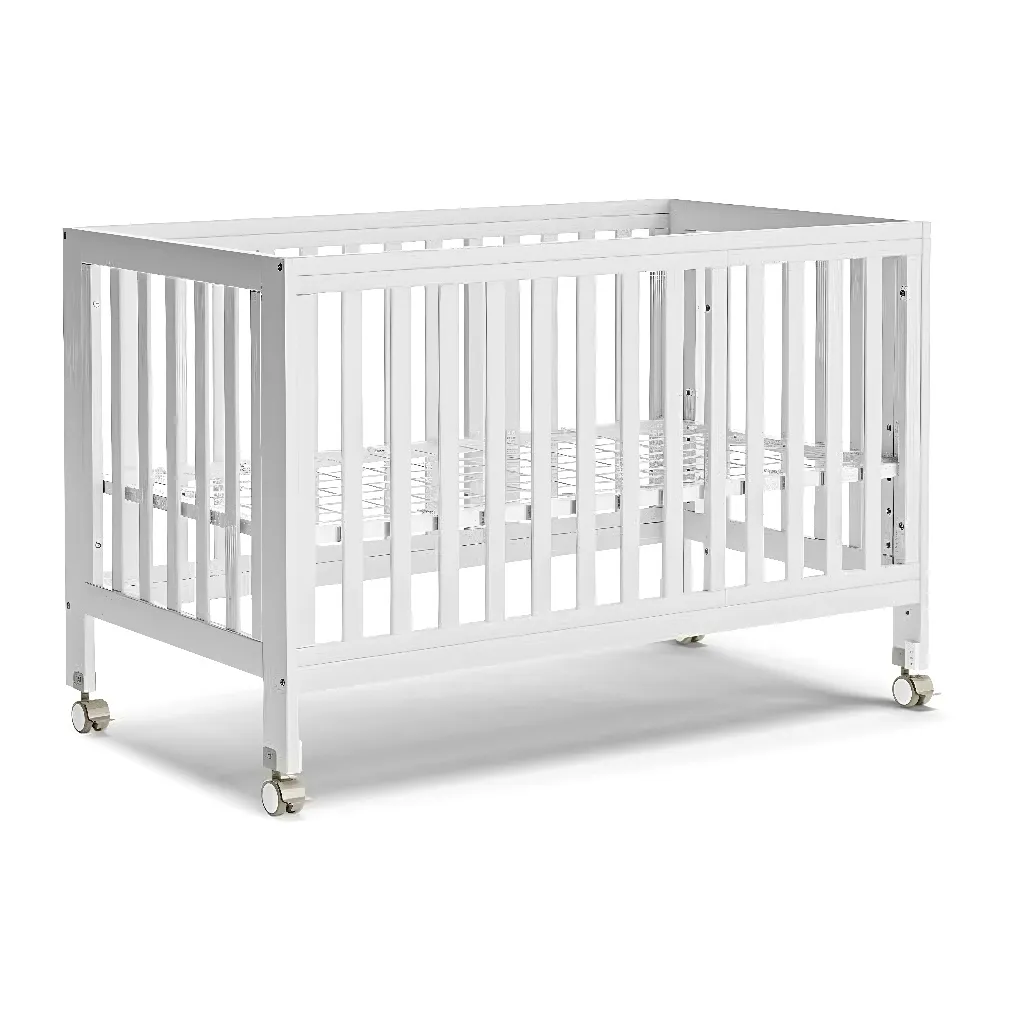 MAMAZING 11-In-1 Convertible Mini Cradle to Full Size Crib Removable Wheels 4 Adjustable Heights (WHITE)