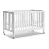 MAMAZING 11-In-1 Convertible Mini Cradle to Full Size Crib Removable Wheels 4 Adjustable Heights (WHITE)