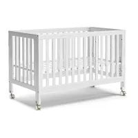 MAMAZING 11-In-1 Convertible Mini Cradle to Full Size Crib Removable Wheels 4 Adjustable Heights (WHITE)
