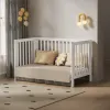 MAMAZING 11-In-1 Convertible Mini Cradle to Full Size Crib Removable Wheels 4 Adjustable Heights (WHITE)