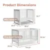 MAMAZING 11-In-1 Convertible Mini Cradle to Full Size Crib Removable Wheels 4 Adjustable Heights (WHITE)