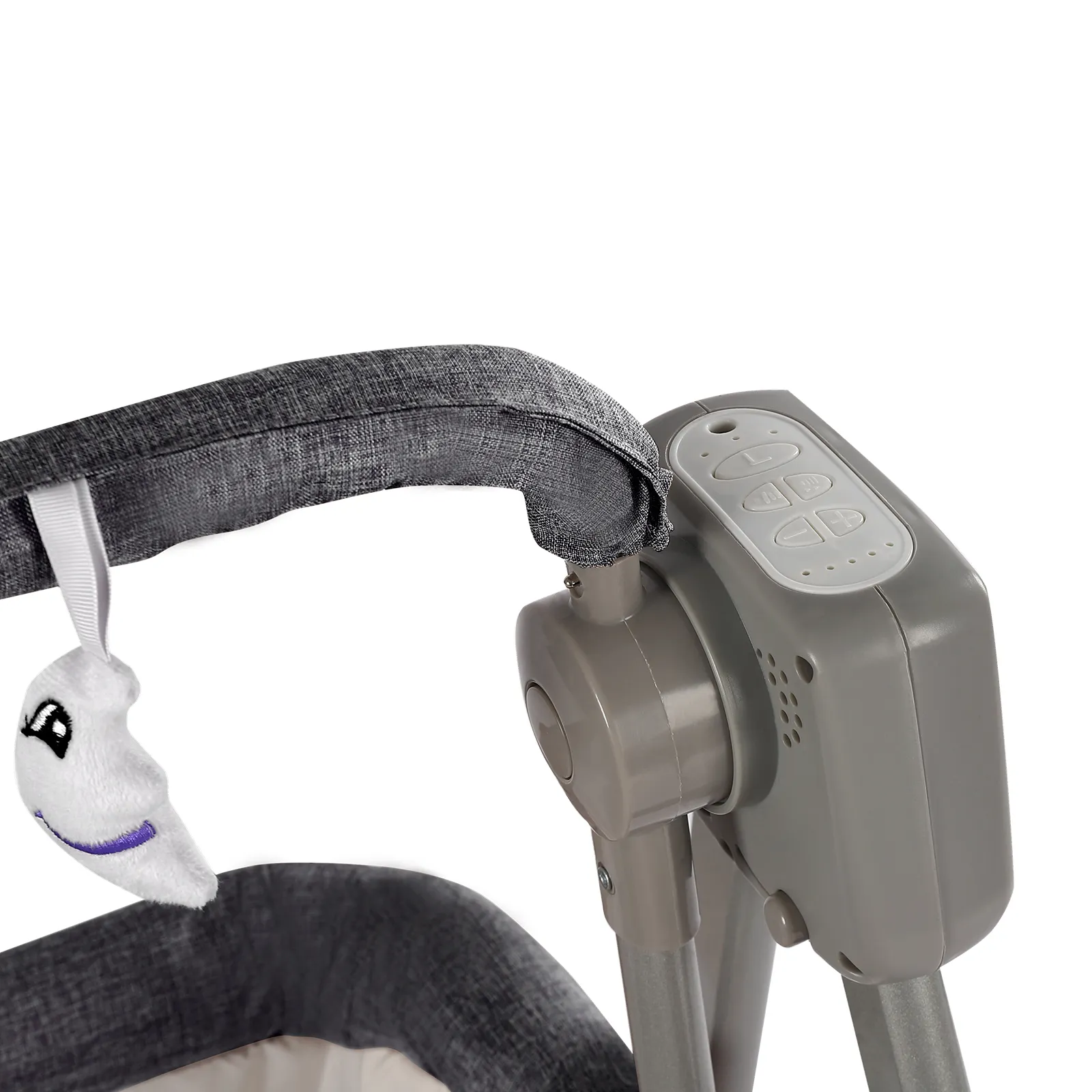 Gray/Khaki Electric Cradle Baby Swing Bed, Automatic Rocking Recliner Crib Basket, Music Remoter Control Sleeping Basket Cot