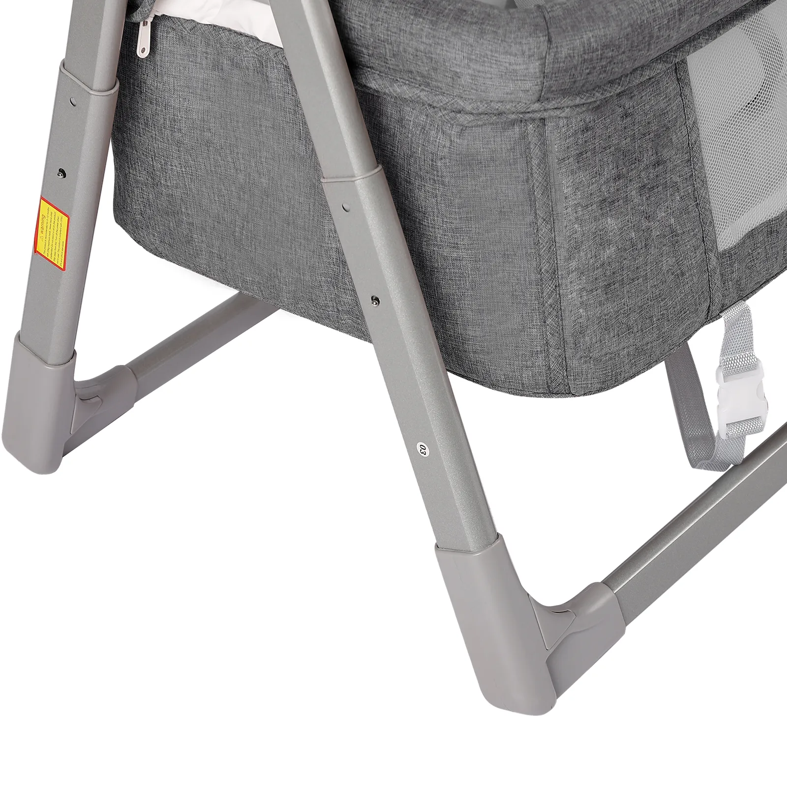 Gray/Khaki Electric Cradle Baby Swing Bed, Automatic Rocking Recliner Crib Basket, Music Remoter Control Sleeping Basket Cot