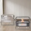 Gray/Khaki Electric Cradle Baby Swing Bed, Automatic Rocking Recliner Crib Basket, Music Remoter Control Sleeping Basket Cot