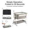 Rocking Crib Free Shipping Baby Beside Sleeper Pink Foldable Newborn Crib Portable Baby Bassinet Infant Co-sleeper 0-6M