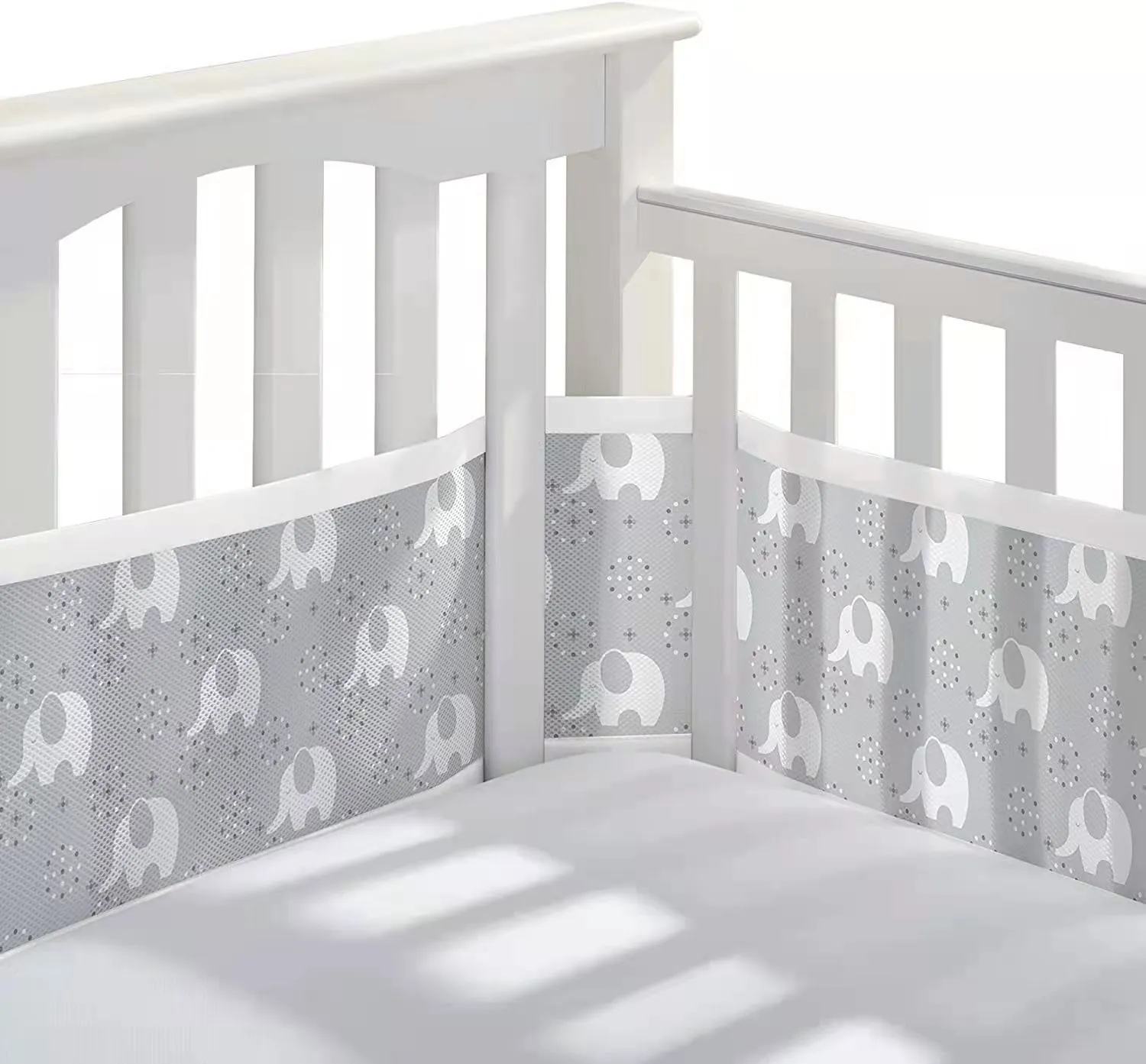 2PCS Multi Color Breathable Mesh Baby Bed Fence Cot Bumpers Crib Liner Fence Child Room Decor Infant Knot